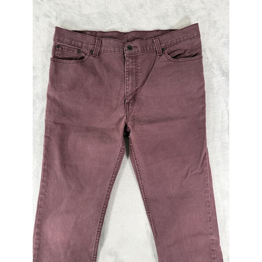 Levis 510 Pants Men's 38x32 Burgundy Skinny Jeans - Picture 4 of 13